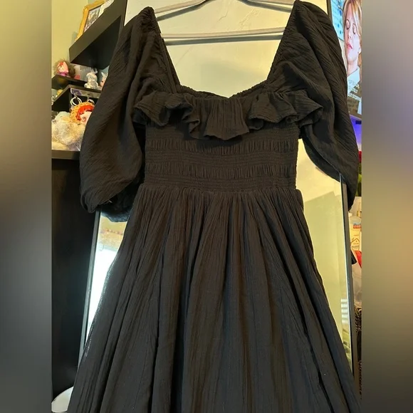 Free People Black Oasis Midi Dress - Picture 7 of 14